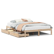 Letto matrimoniale | Letto per adulti | Letto senza Materasso 135x190 cm in Legno Massello di Pino