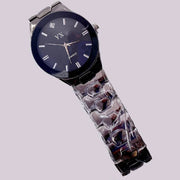 Trade Shop - Orologio Da Polso Yx Uomo Analogico Al Quarzo Fashion Brillantino Quadrante Blu -