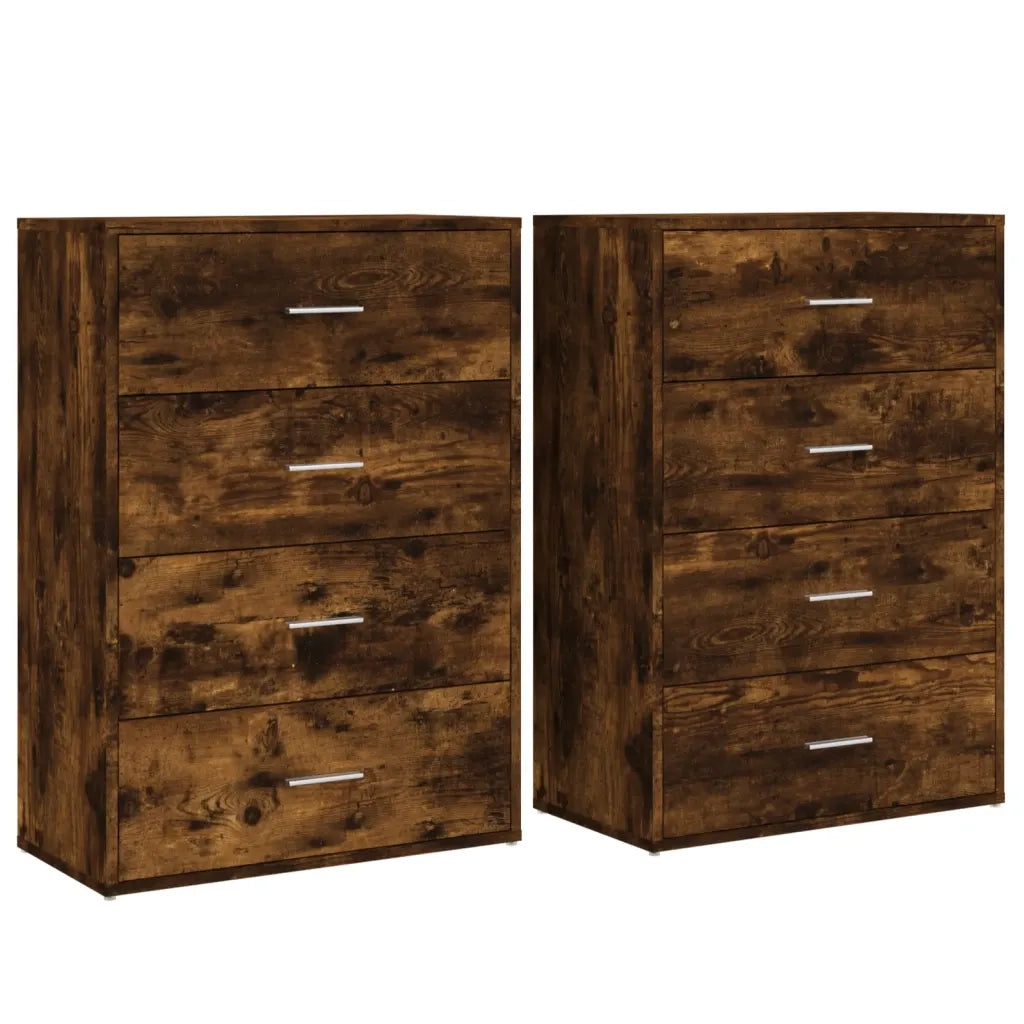 Credenze 2 pz Rovere Fumo 60x31x84 cm in Legno Multistrato 3276585