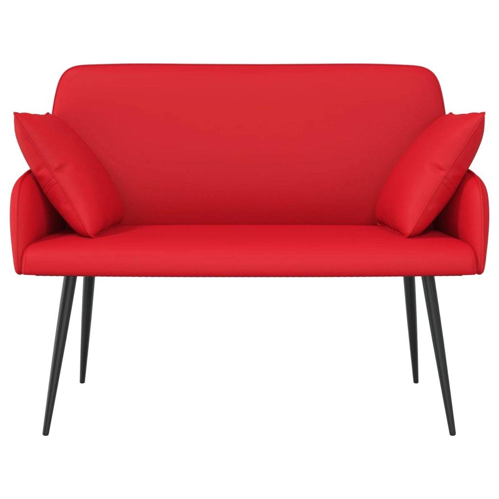 Divano a 2 posti con gambe in metallo 2 posto Rosso Similpelle 42051012