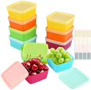 Set di 10 contenitori in plastica per congelatore piccoli, 6,3 x 6,3 x 3,3 cm contenitori in plastica con coperchi, contenitore per conservazione piccoli contenitori con coperchio per salse, dolci, frutta