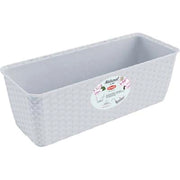 CASSETTA + RISERVA NATURAL STEFANPLAST - PP RATTAN BIANCO CM 50X18 H.CM 16- 3 pezzi