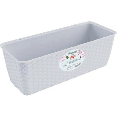 CASSETTA + RISERVA NATURAL STEFANPLAST - PP RATTAN BIANCO CM 50X18 H.CM 16- 3 pezzi