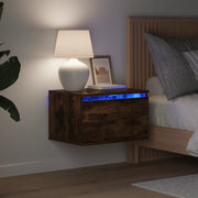 Comodino a Parete con luci LED Rovere Fumocod mxl 132939