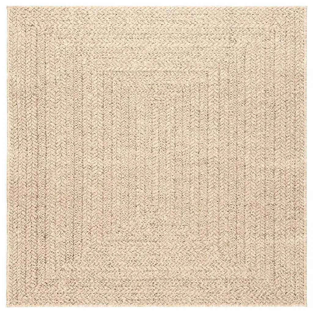 Tappeto ZIZUR Beige 120x120 cm Aspetto Iuta Interni ed Esterni 4010393