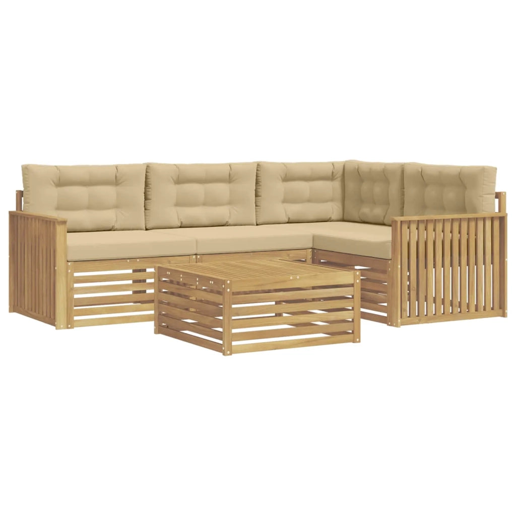 Set di divani da esterno 5 pcs Bianco e Beige 79 x 79 x 37 cm 3390443