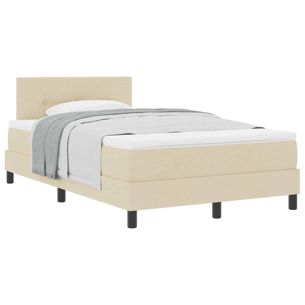 Letto a molle con materasso Crema 120 x 200 cm Tessuto 3338683