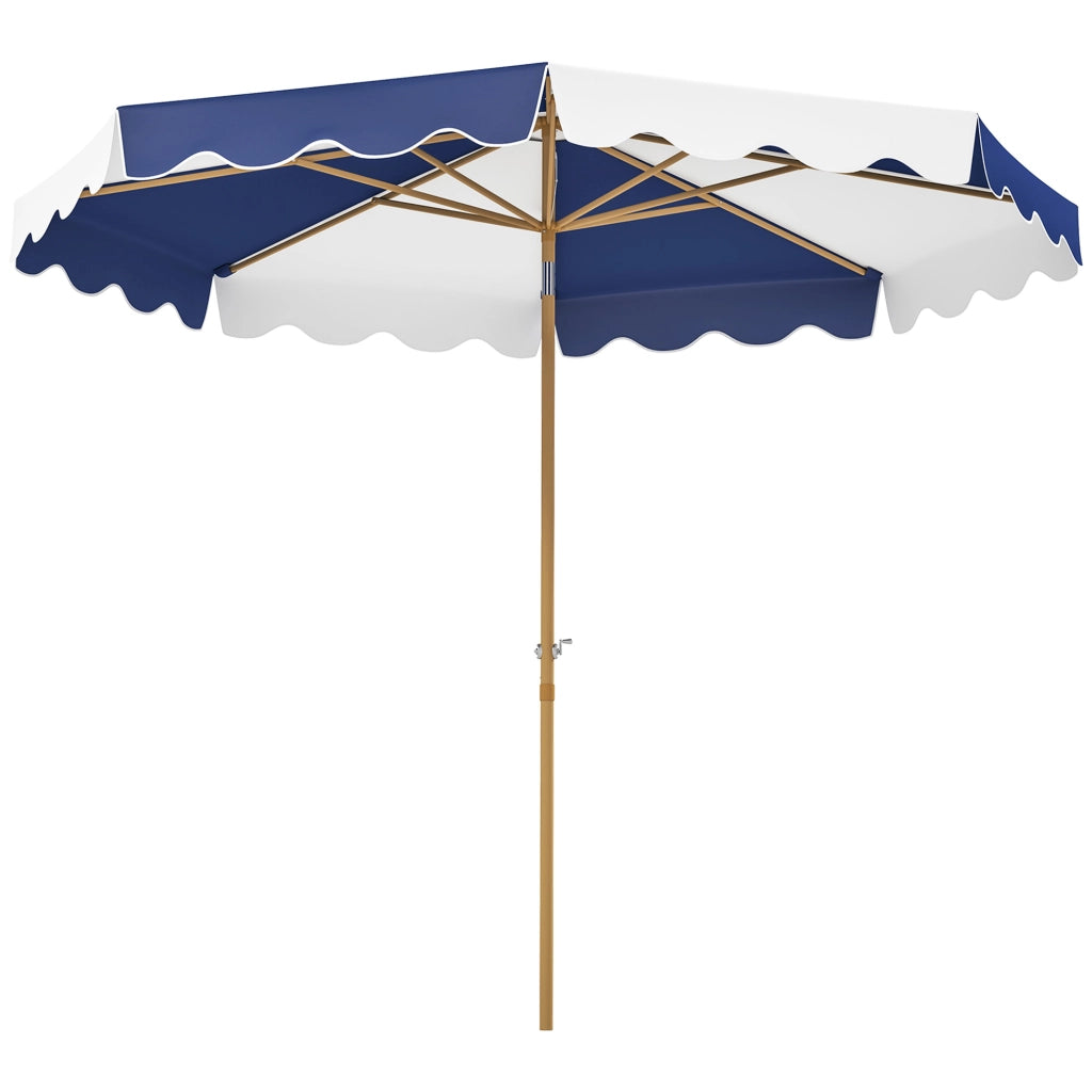 Ombrellone da giardino con protezione UV 50+ e tenda regolabile ¨C zephmum ¨C ?2,67x2,38 m, righe blu e bianco