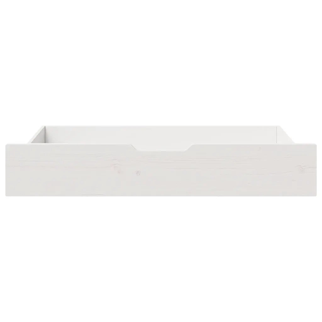 Cassettoni da Letto 2 pz Bianchi 95x55x17cm Legno Massello Pino 850921