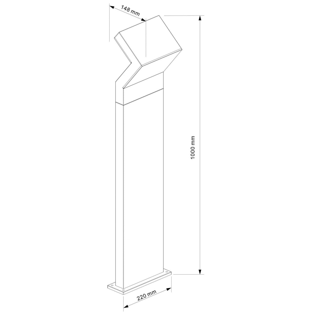 TAYGETA Lampione 100cm LED 16W IP65 luce esterni doppia emissione palo giardino viale 230V 1500lm SENZA SENSORE 100CM