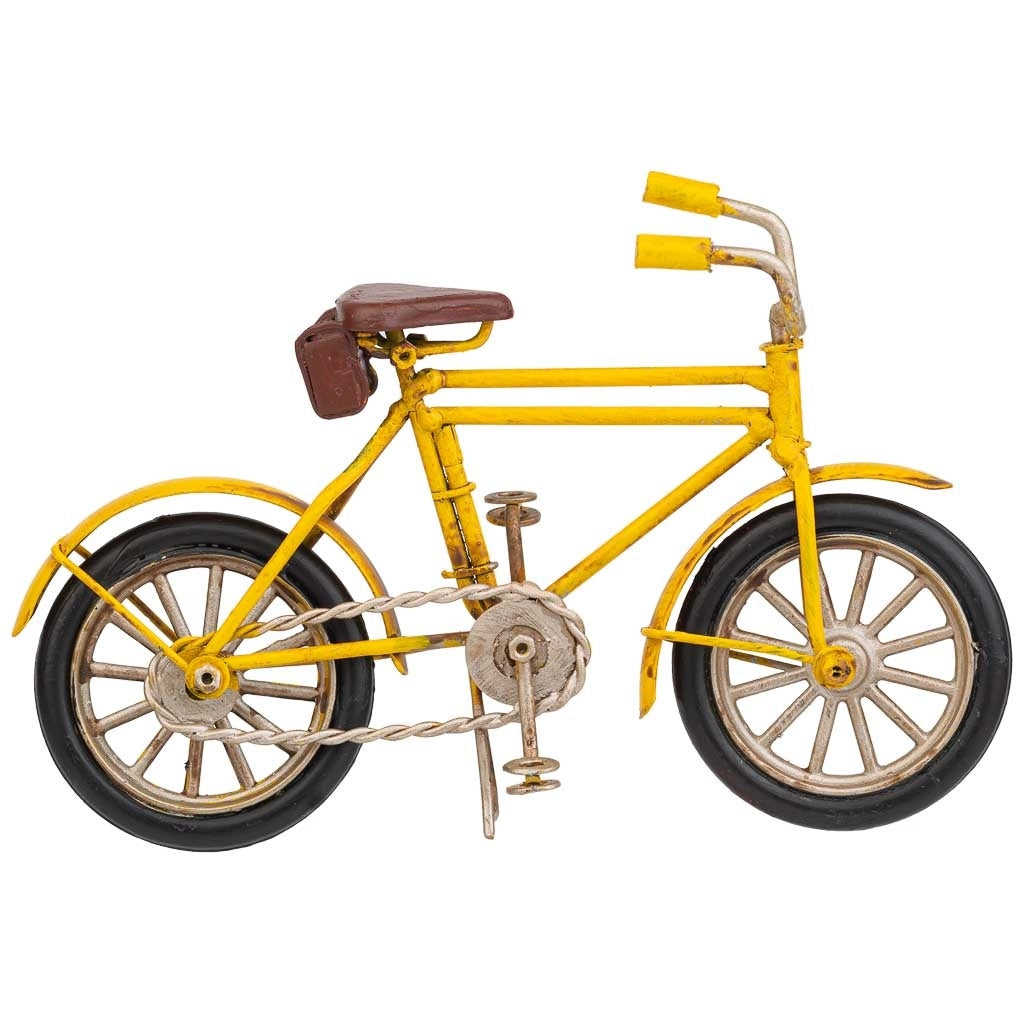 Bicicletta in metallo gialla 16,5x5x8,8h