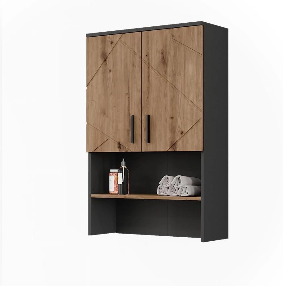 Struttura per mobile lavatrice Irma, Antracite/Artisan, 68 x 103.5 cm con 2 porte