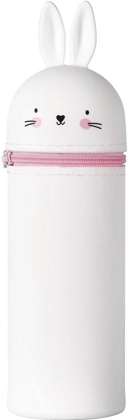 Etui per pennarelli con forma di animale per scrivania per bambini e bambine con chiusura a zip in silicone morbido e design Kawaii.