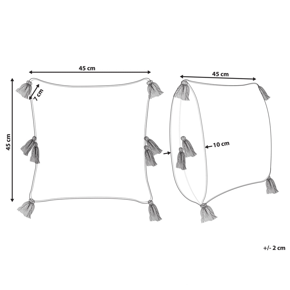 Cuscino decorativo cotone arancione 45 x 45 cm motivo geometrico nappe rivestimento sfoderabile con imbottitura boho