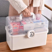 Borsa di pronto soccorso portatile con 3 strati - Cassa farmaci pieghevole 34 x 19 x 22,5 cm