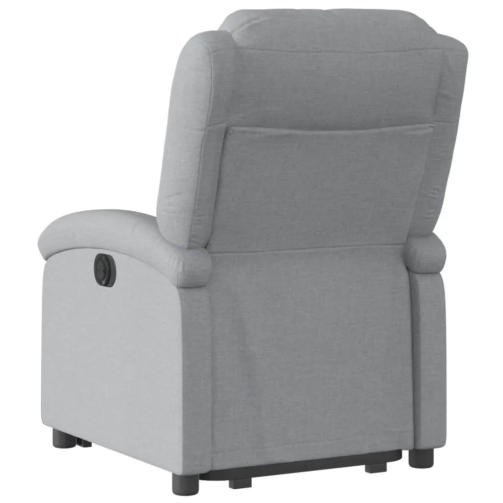 Poltrona Alzapersona Reclinabile Grigio Chiaro in Tessuto 3204164