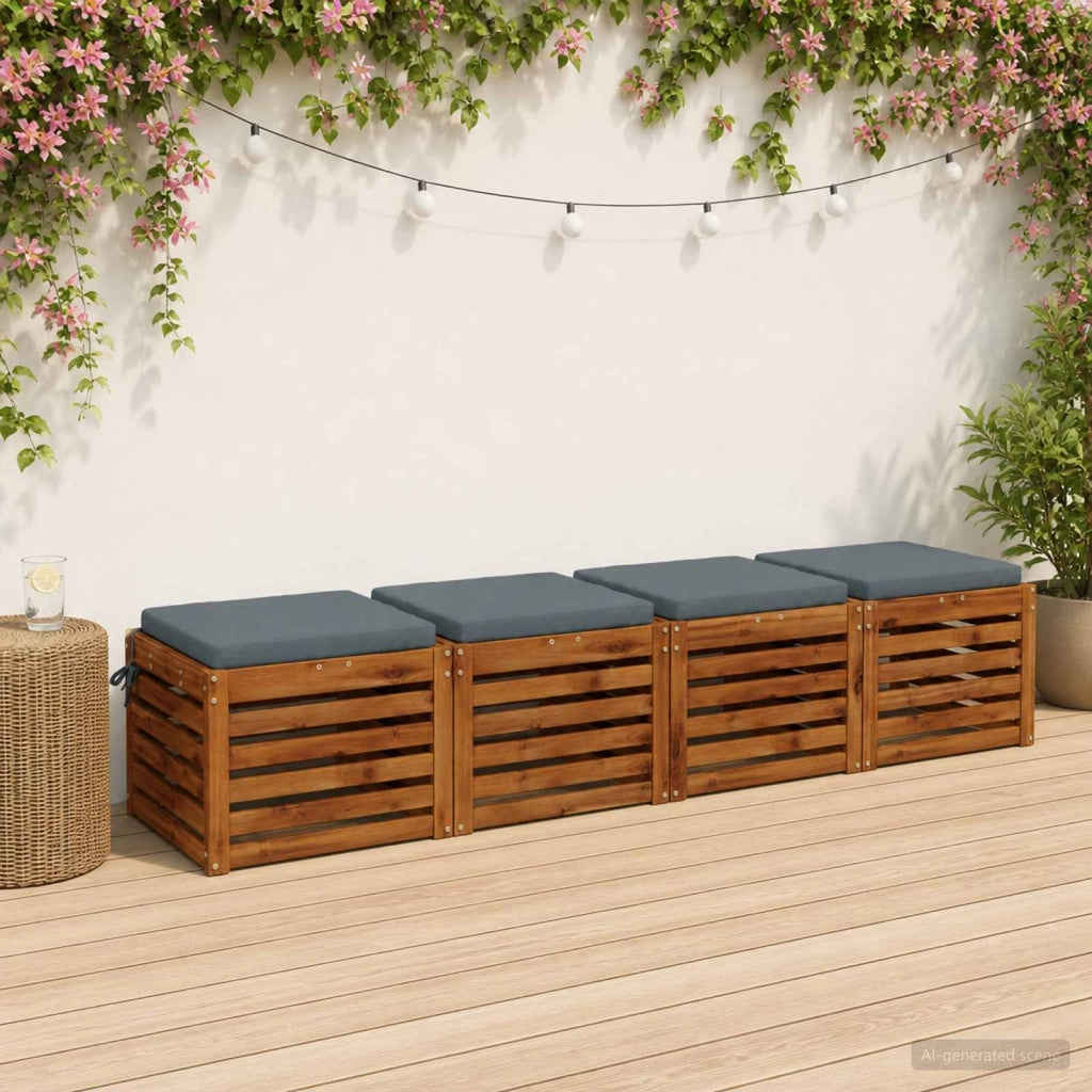 Cuscini per Sedia in 4 Pezzi SOEST 4 pz 100% Poliestere Blu 944445