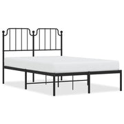 Letto matrimoniale | Letto per adulti | Giroletto con Testiera in Metallo Nero 120x200 cm