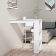 Bancone da Muro Bianco Lucido 102x45x103,5 cm Legno Compensato 811787
