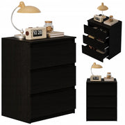 Comodino, tavolino, cassettiera per camera da letto, nero, stile loft moderno, 60 cm
