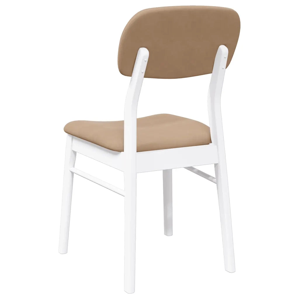 Sedie da Pranzo con Cuscini 2 pz Bianco Legno Massello di Hevea