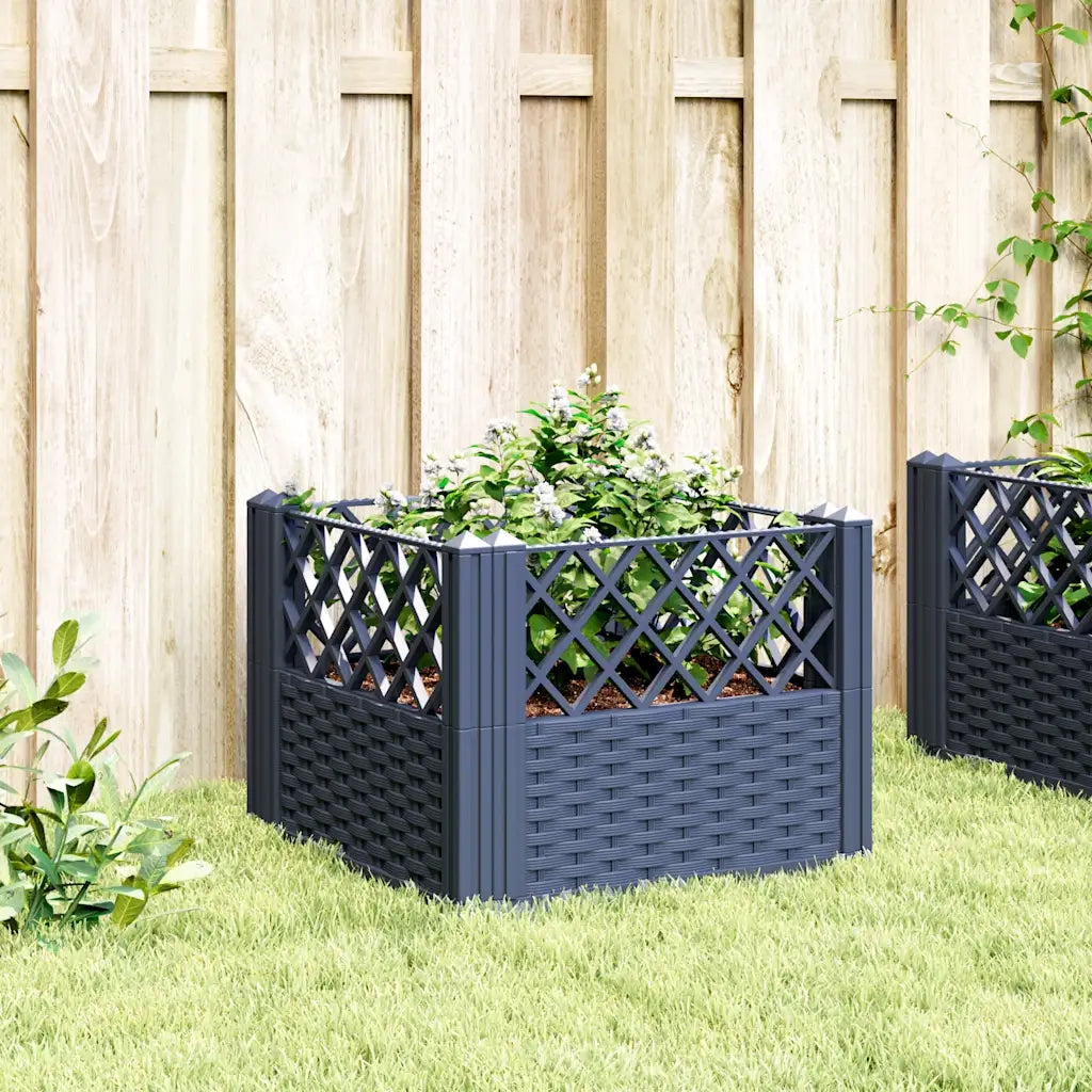 Fioriera Giardino Picchetti Grigio Blu 43,5x43,5x43,5 cm PP 368009