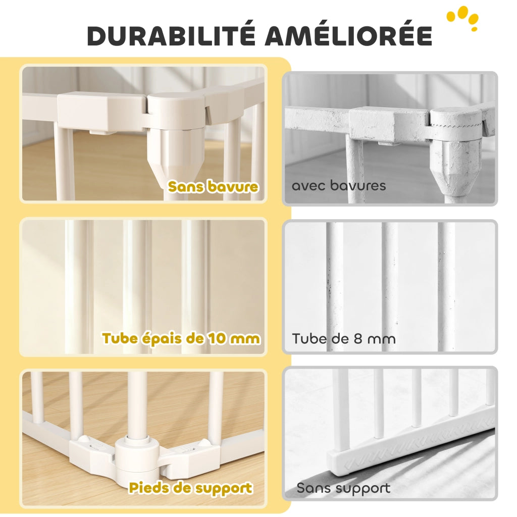 Recinto Sicurezza per Bambini e Cani ¨C zephmum ¨C Metallo Pieghevole 6 Pannelli 61x75 cm Bianco