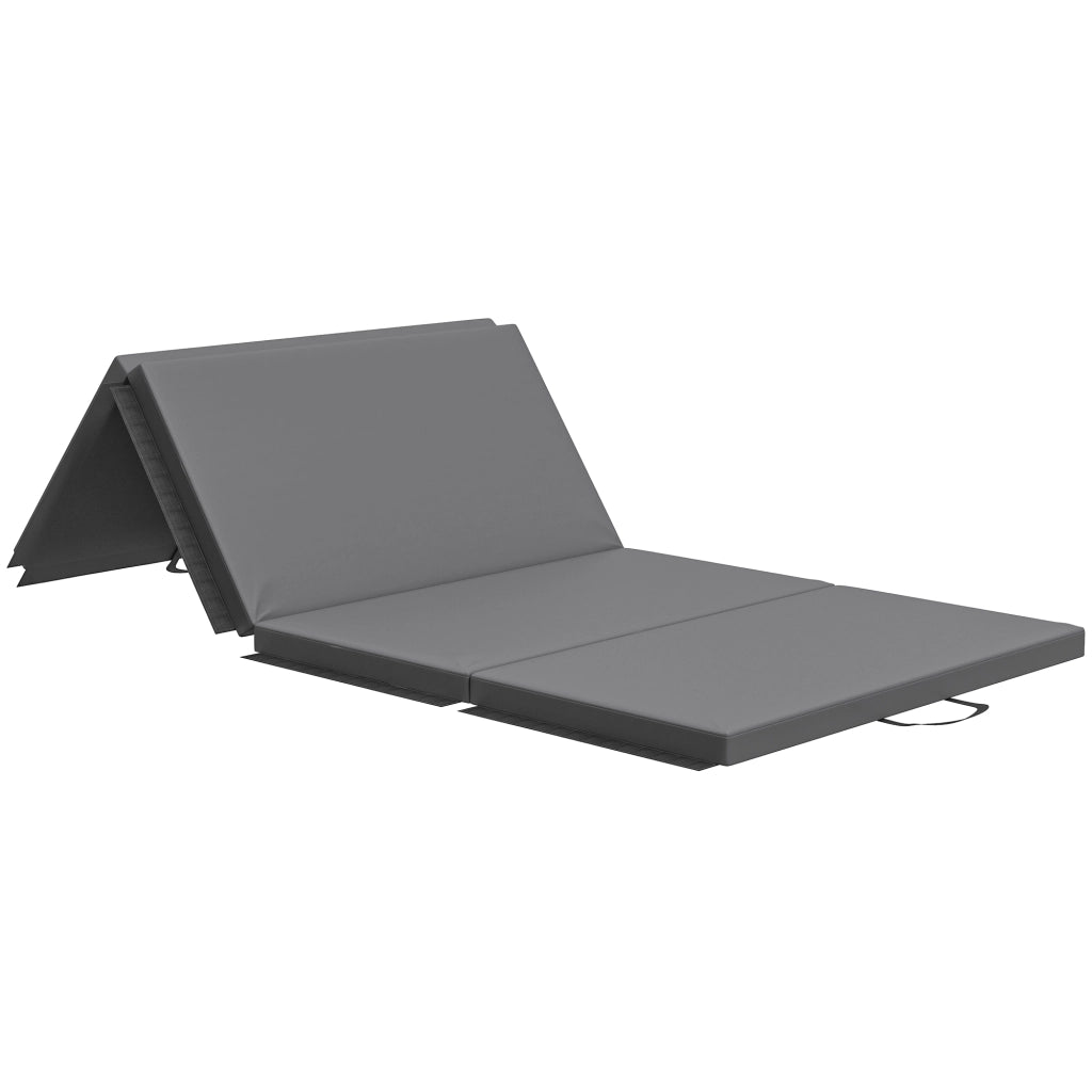 Tappetino da Ginnastica Pieghevole Materassino Fitness Antiscivolo 180x80x5H cm in Schiuma EPE Grigio