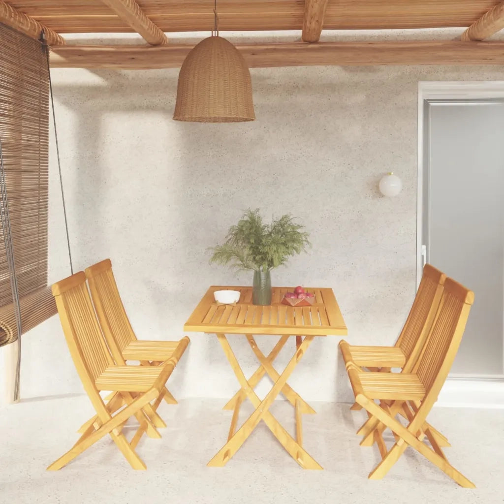 Set da Pranzo da Giardino 5 pz in Legno Massello di Teak 3059601