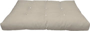 Divano esterno in pallet 120x80cm, piuma in polyester beige per terrazza e salotto.