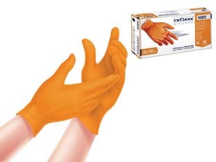 GUANTO IN NITRILE GRIP 3D GR.8,4 SENZA POLVERE ARANCIONI- - tg.M in conf. da 50 pz. - 2 pezzi