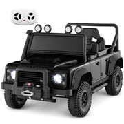 Auto elettrica per bambini 12V con telecomando per genitori, Macchina giocattolo land rover con licenza Nero-Macchinine giocattoli