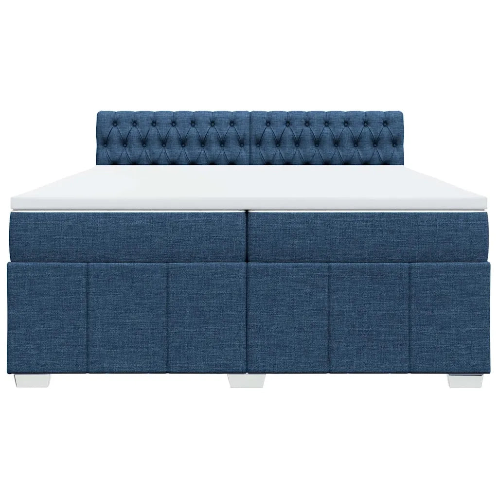 Giroletto a Molle con Materasso Blu 200x200 cm in Tessuto
