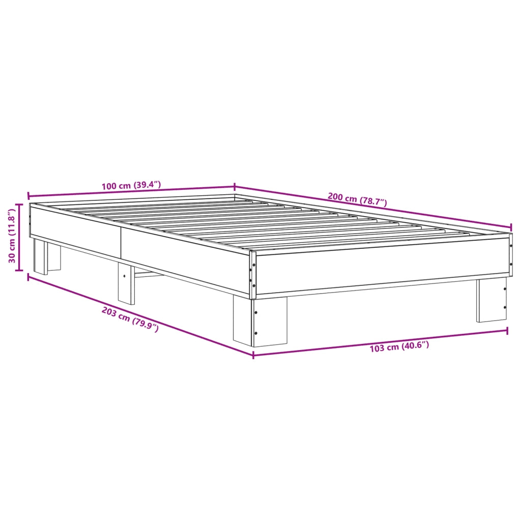 Giroletto Rovere Fumo 100x200 cm in Legno Multistrato e Metallo