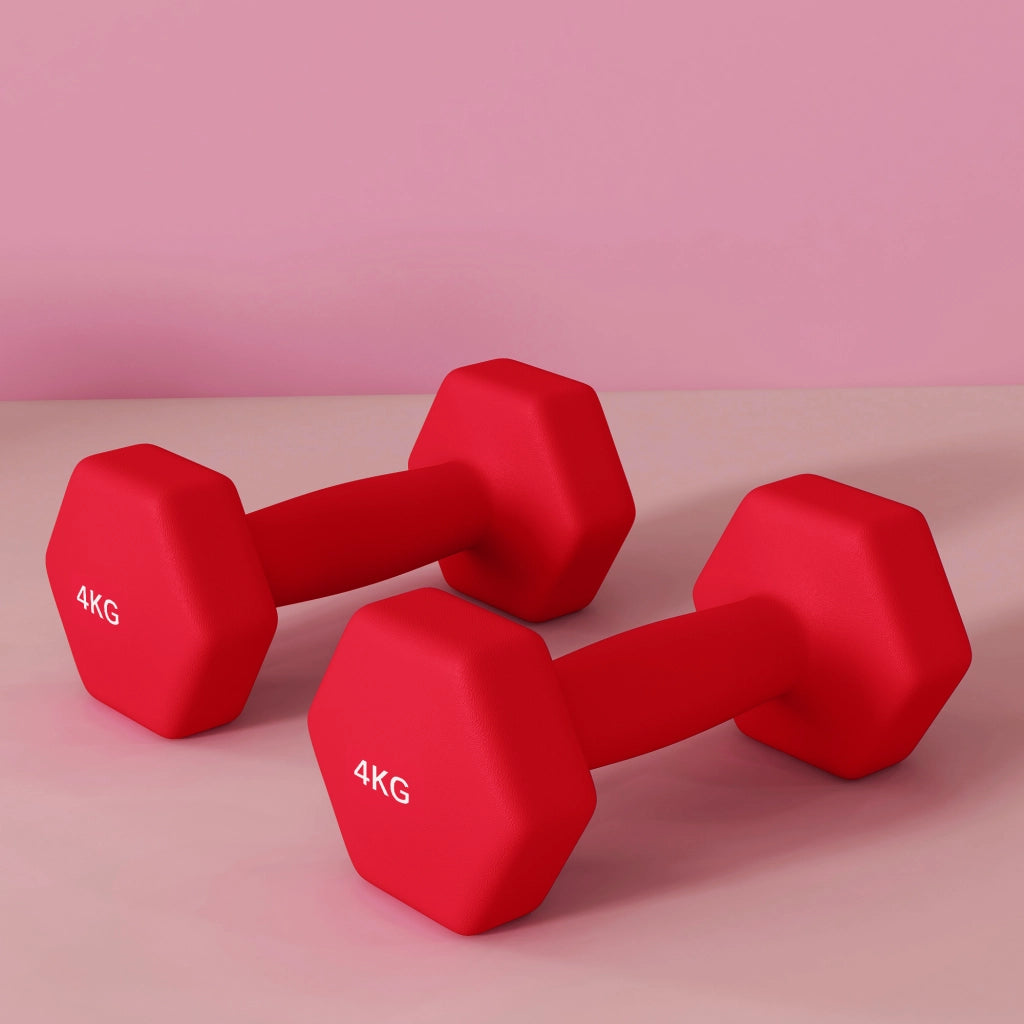 Halt¨¨res esagonali con maniglie antiscivolo ¨C zephmum ¨C rosso, 2x4kg