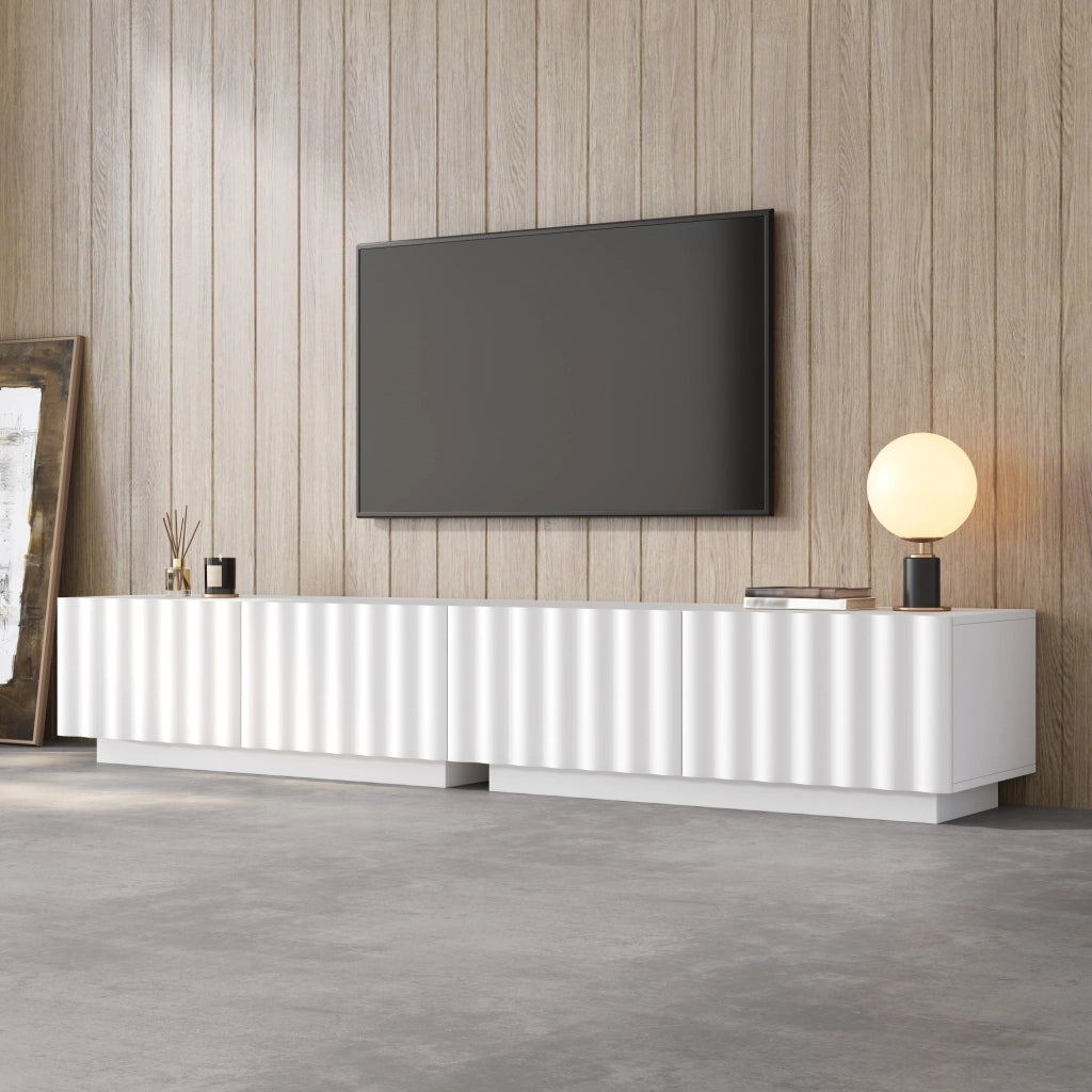 TV-Schrank bianco in MDF e truciolare 200 x cm