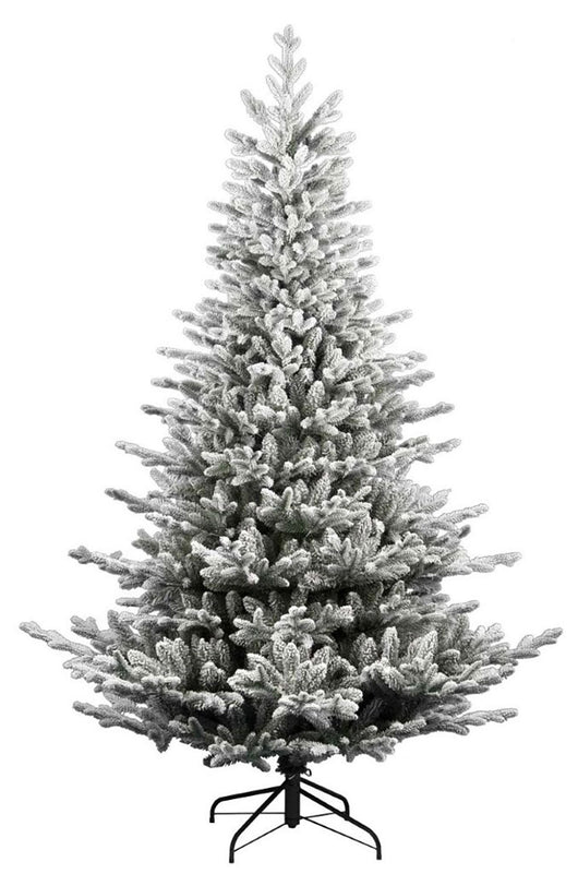 Albero di Natale Artificiale Floccato Effetto Realistico Innevato 210 cm 1000 Rami Montaggio a Ombrello Effetto Neve