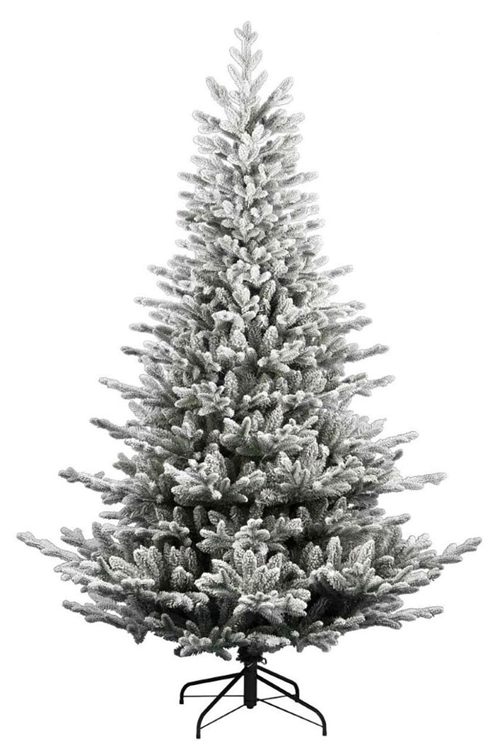 Albero di Natale Artificiale Floccato Effetto Realistico Innevato 180 cm 646 Rami Montaggio a Ombrello Effetto Neve