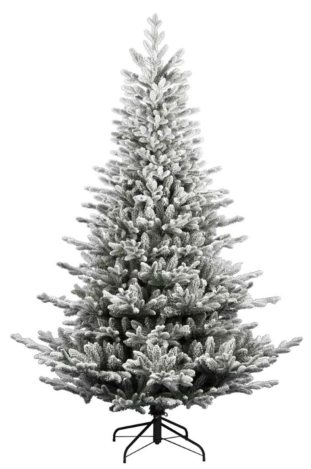 Albero di Natale Artificiale Floccato Effetto Realistico Innevato 180 cm 646 Rami Montaggio a Ombrello Effetto Neve