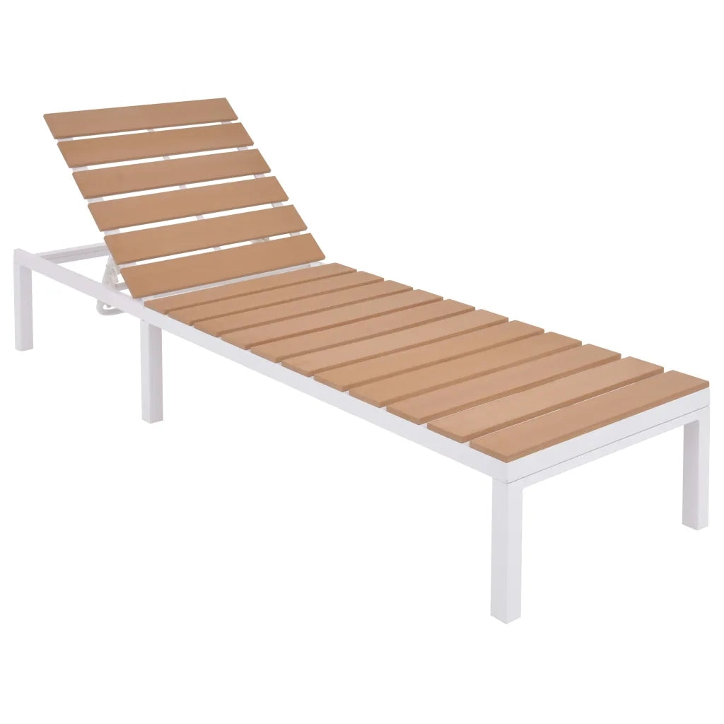 Lettino Prendisole in Alluminio e WPC Marrone cod mxl 21752