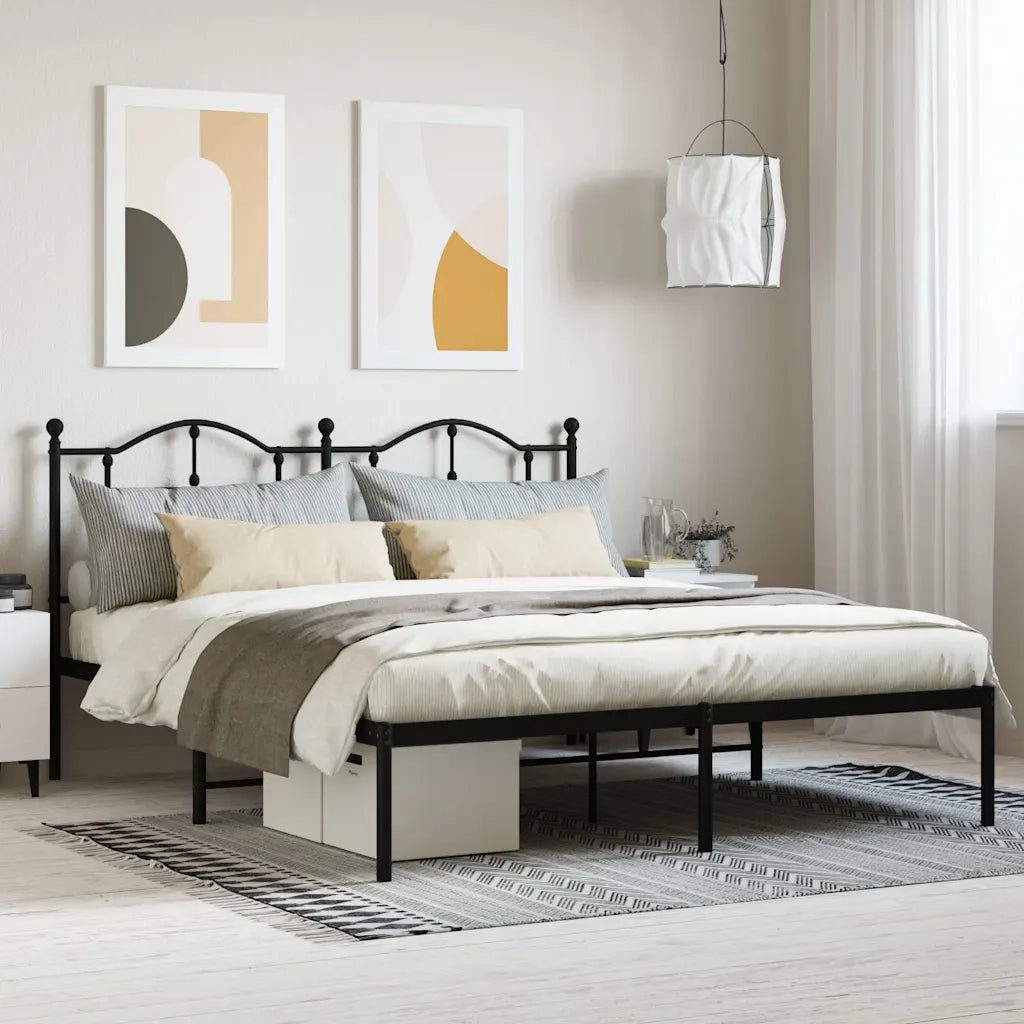 Giroletto con Testiera in Metallo Nero 180x200 cmcod mxl 81839