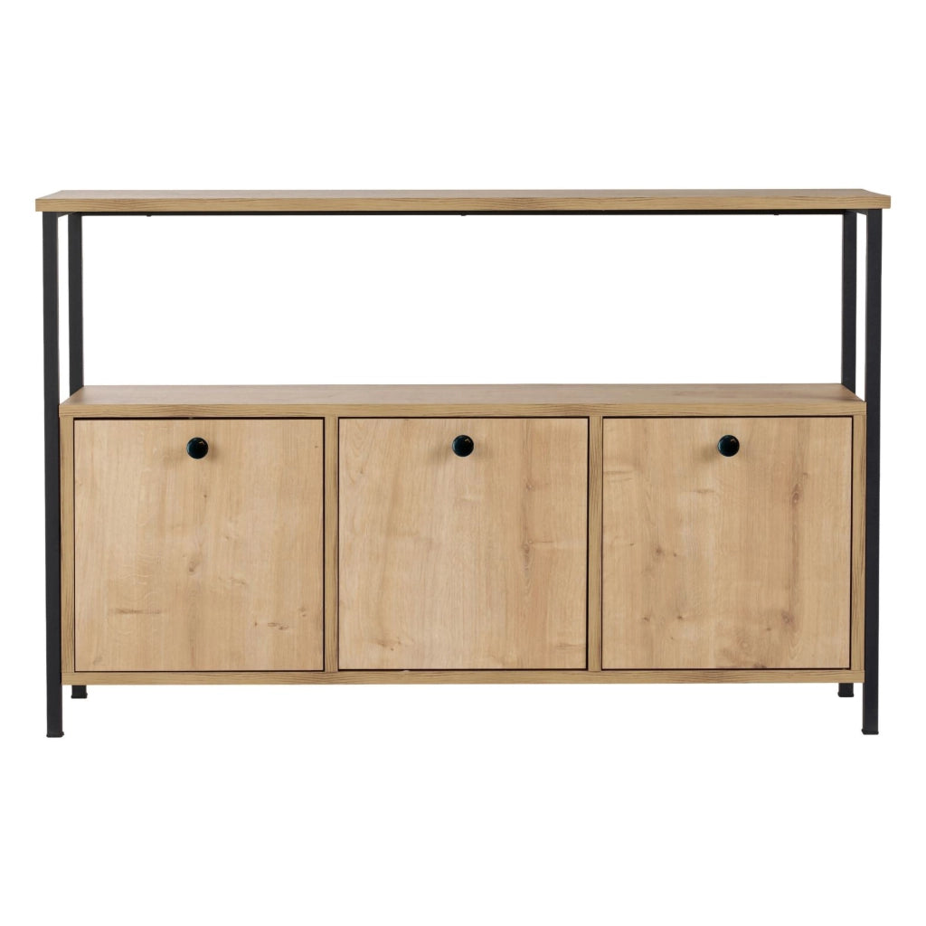 Madia Noda, Credenza 2 Ripiani, 120x30x77h cm Marrone Rovere