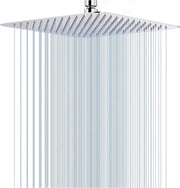 Testa doccia regolabile in acciaio inossidabile auto-lucidante - 30x30 cm - Argento