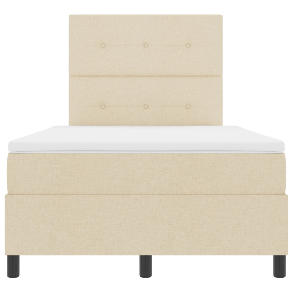 Letto a Molle con Materasso e LED Crema 120x200 cm Tessuto