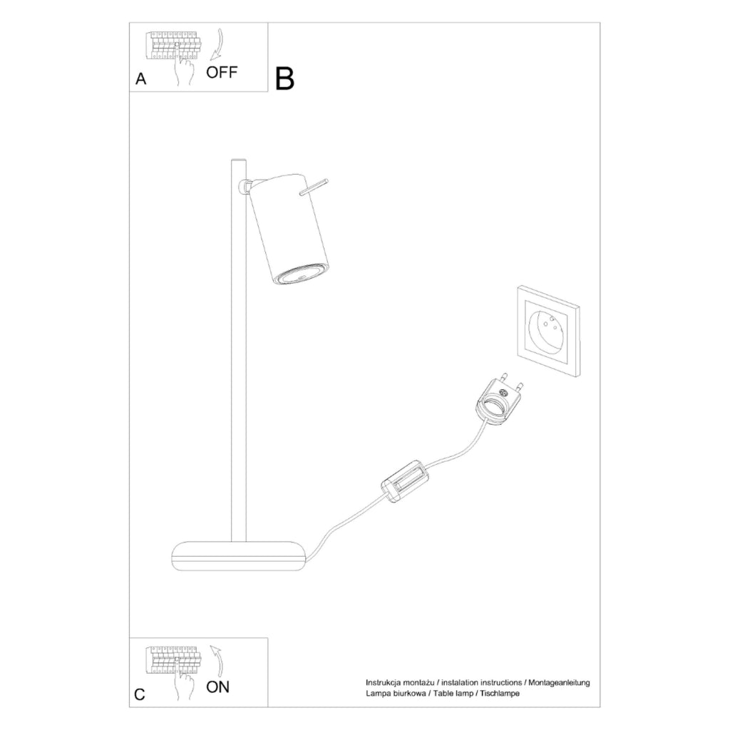 Lampada da scrivania moderna nera Pure Lume TORQUE GU10