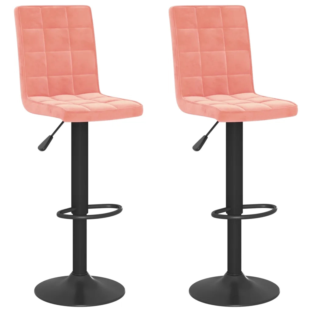 Sgabelli da Bar 2 pz Rosa in Velluto 335768