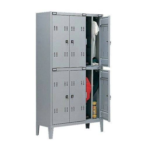 Armadietto spogliatoio a 6 posti multi vano con tramezza sporco/pulito cm. 102x47x180h
