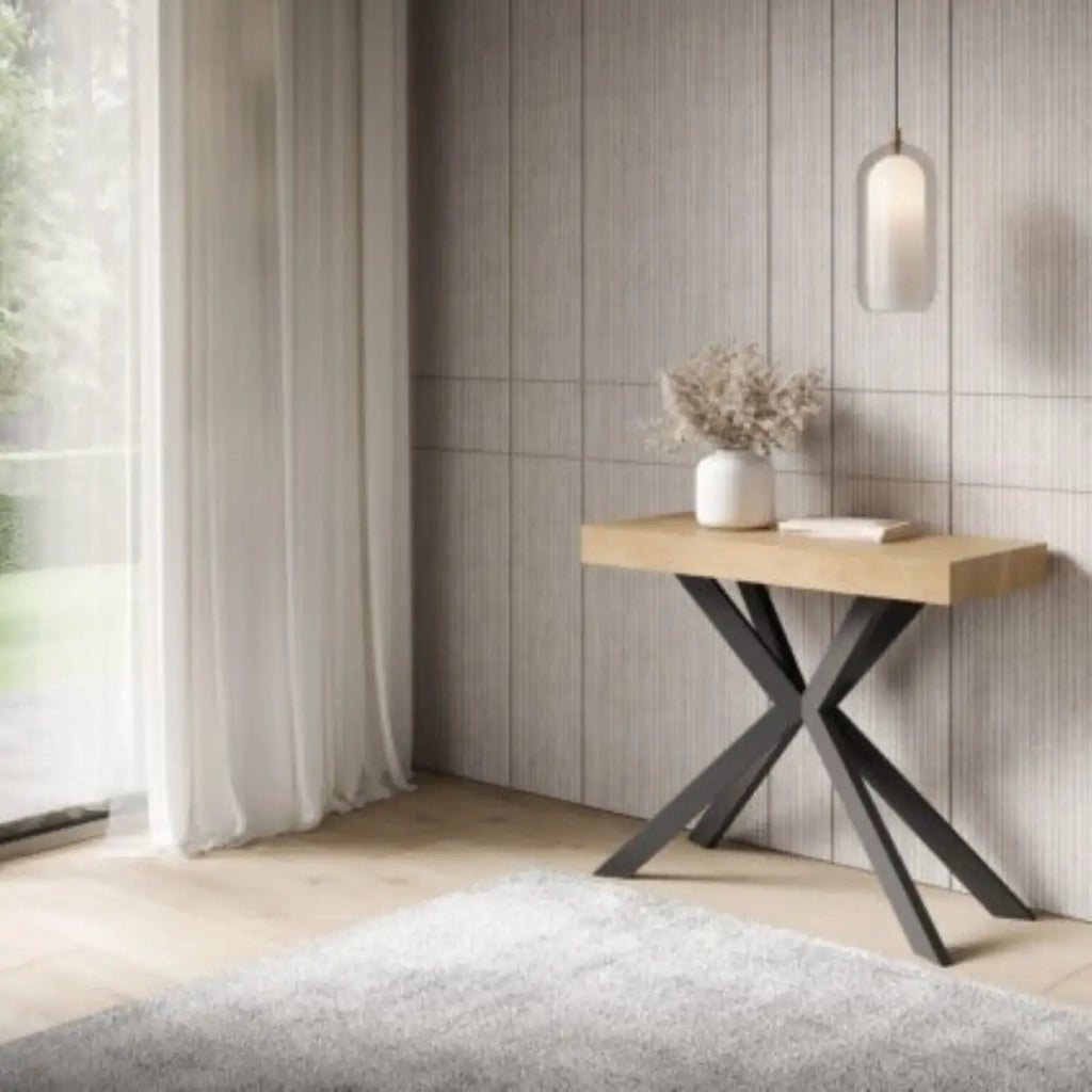 Consolle allungabile 90x40/196 cm Saki Small quercia natura gambe antracite