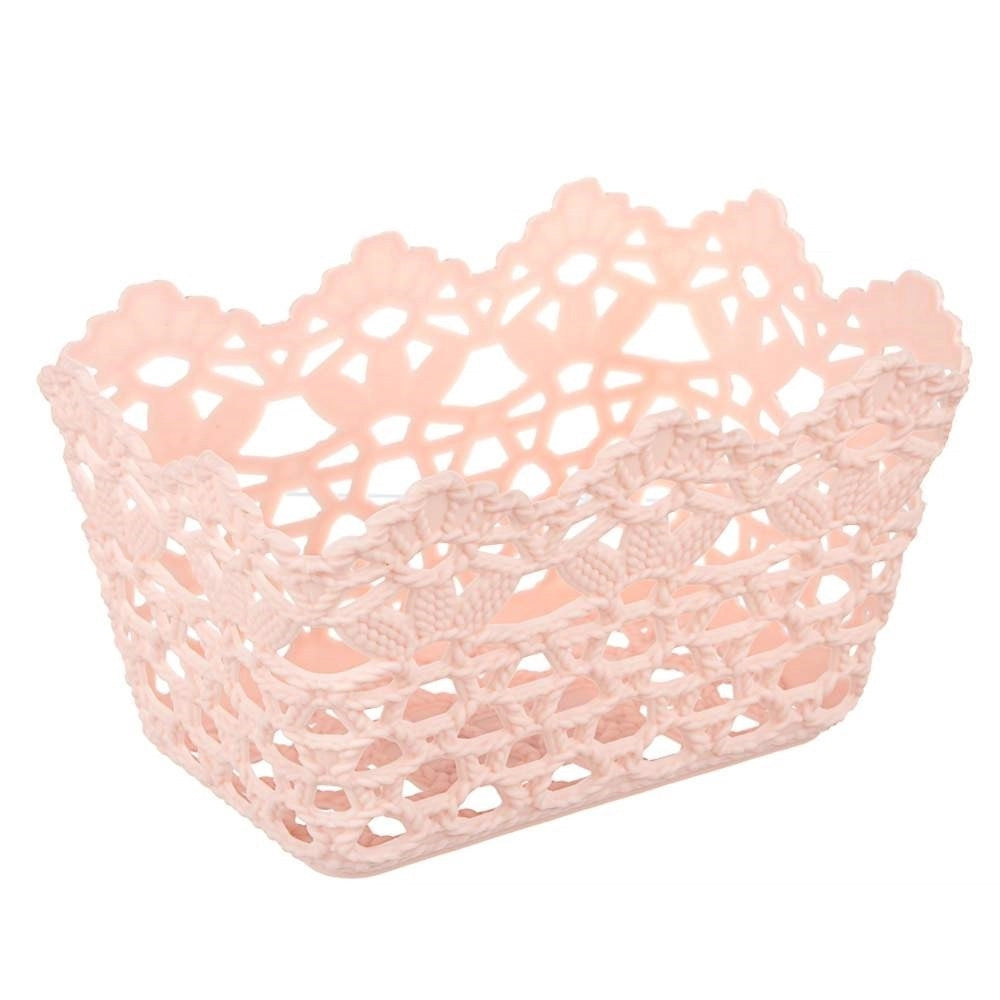 Trade Shop - 3pz Cestino Portatutto Oggetti Cesto Plastica Rettangolare 15.4x10.4x8.7cm 79470 -
