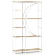 Libreria in stile contemporaneo a 6 ripiani 100 x 30 x 177 cm con design a mezzaluna in metallo naturale 20_0017722